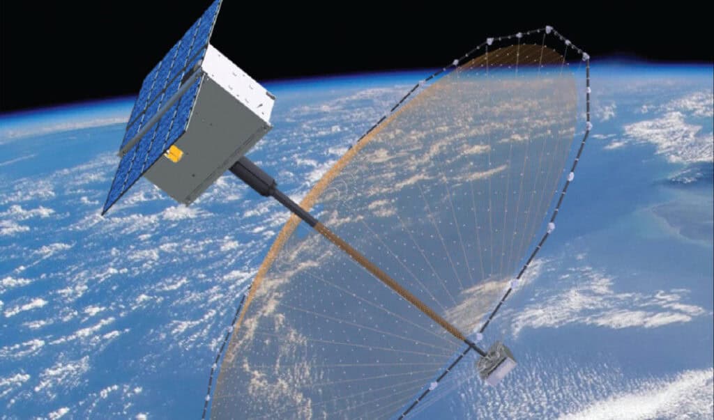 Antenna Mesh for Self-Deployable Satellites: Engineering Precision in Space Reflectors Antenna mesh produced of wowen gold-plated molybdenum ultra-thin wire used for Self-deployable Satellite- Antennas In Space