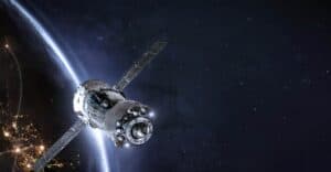 Luma Wire Tech Blog Satellite in space using mesh reflectors made with ultra-thin gold-plated molybdenum wires from Luma Wire Tech for deployable antenna systems