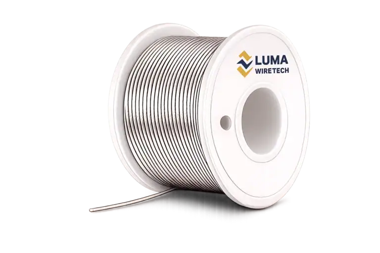 Platinum plating: Platinum-plated fine wire wound on a Luma Wire Tech spool, developed for demanding applications requiring stability, reliability, and biocompatibility.